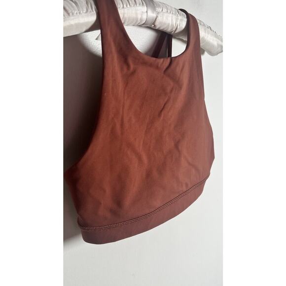 Lululemon Energy High Neck Rustic Clay Sz 4 Crossover Gym Workout Sports Bra - Picture 6 of 8